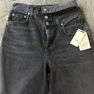 NWT AGOLDE Broken Waistband High-Rise Straight-Leg Jeans